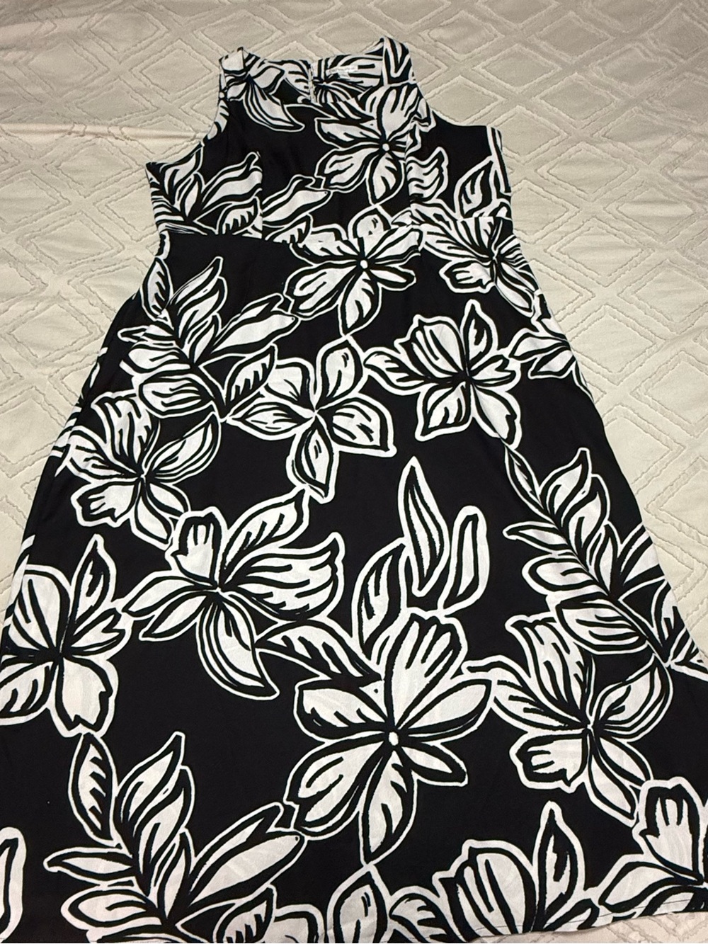 Cato Black and White Floral Sleeveless Dress